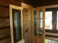 Vchod do zahradní sauny